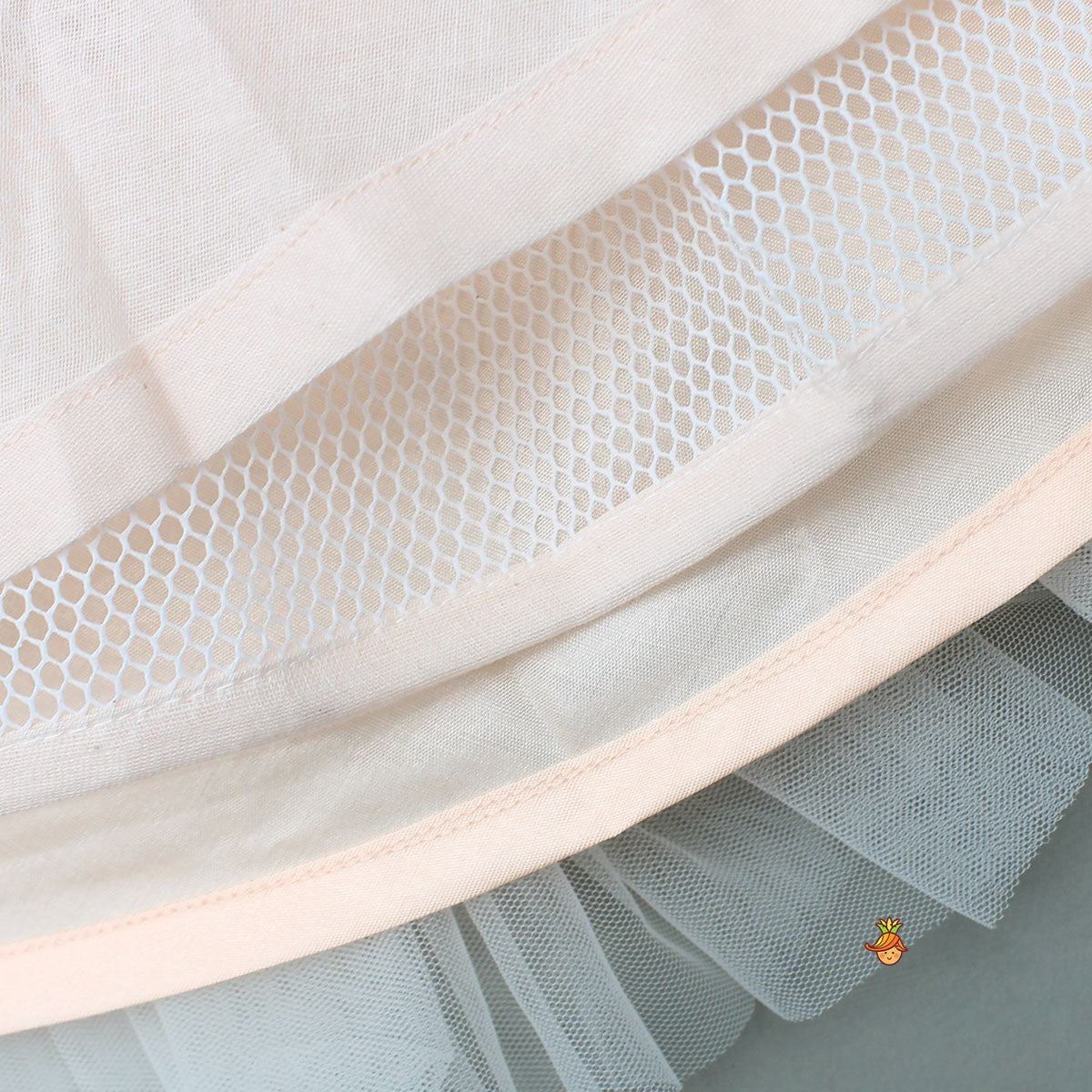 Pre Order: Peach Embroidered Gown With Draped Dupatta