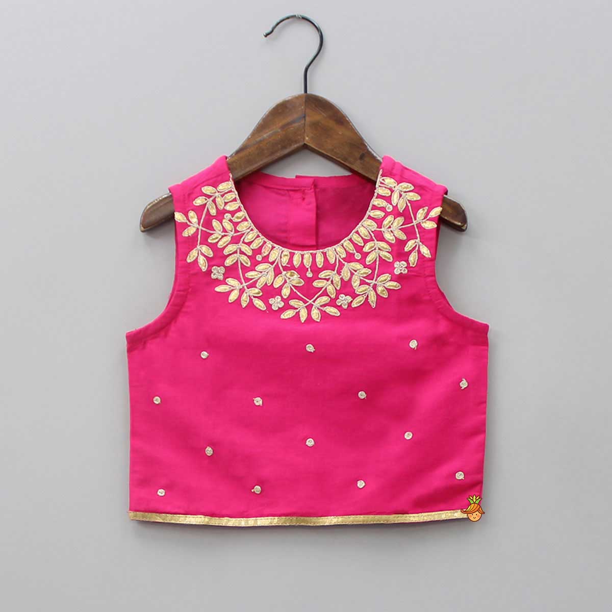 Pink Top With Floral Printed Skirt And Dupatta