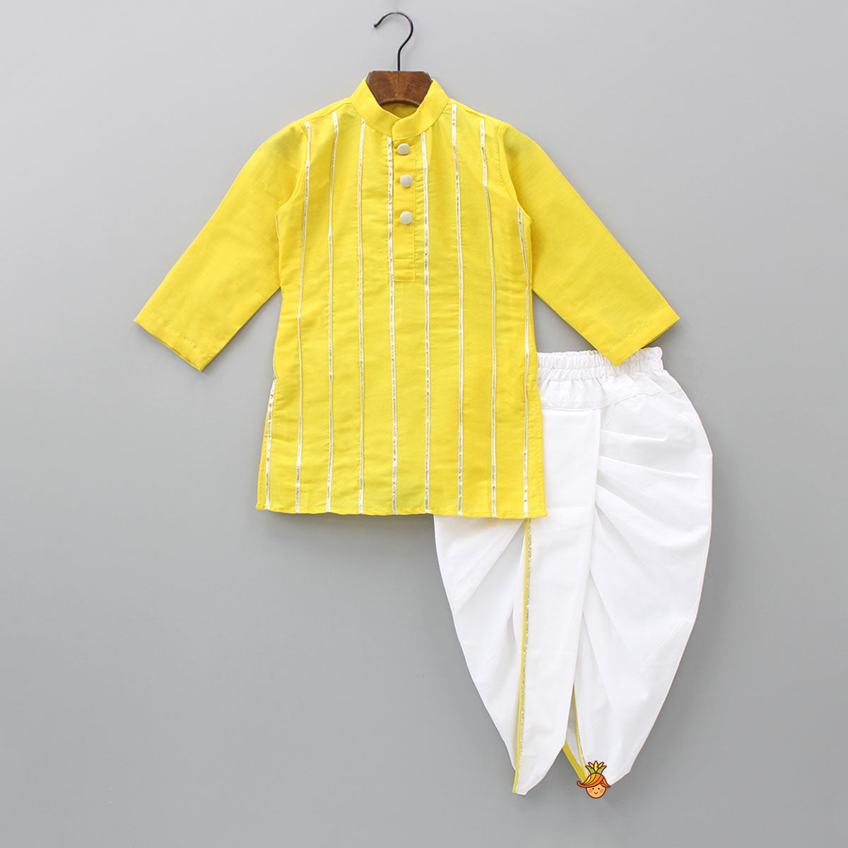 Yellow Kurta And Dhoti Set