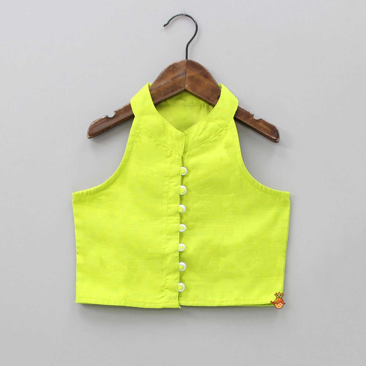 Sleeveless Green Top And Elephant Print Palazzo