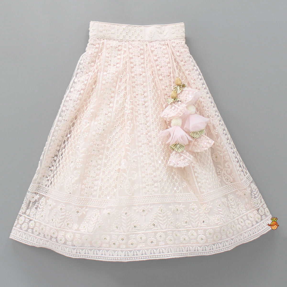 Pre Order: Embroidered Top And Lehenga With Dupatta