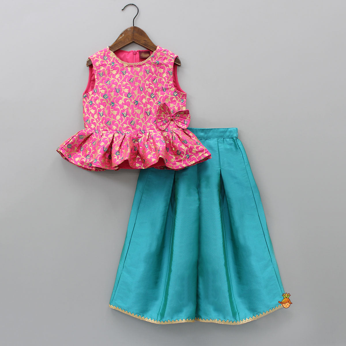 Vines And Floral Design Top With Palazzo