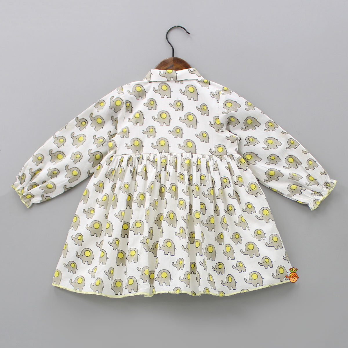 Pre Order: Elephant Print Dress With Heart Shaped Pocket