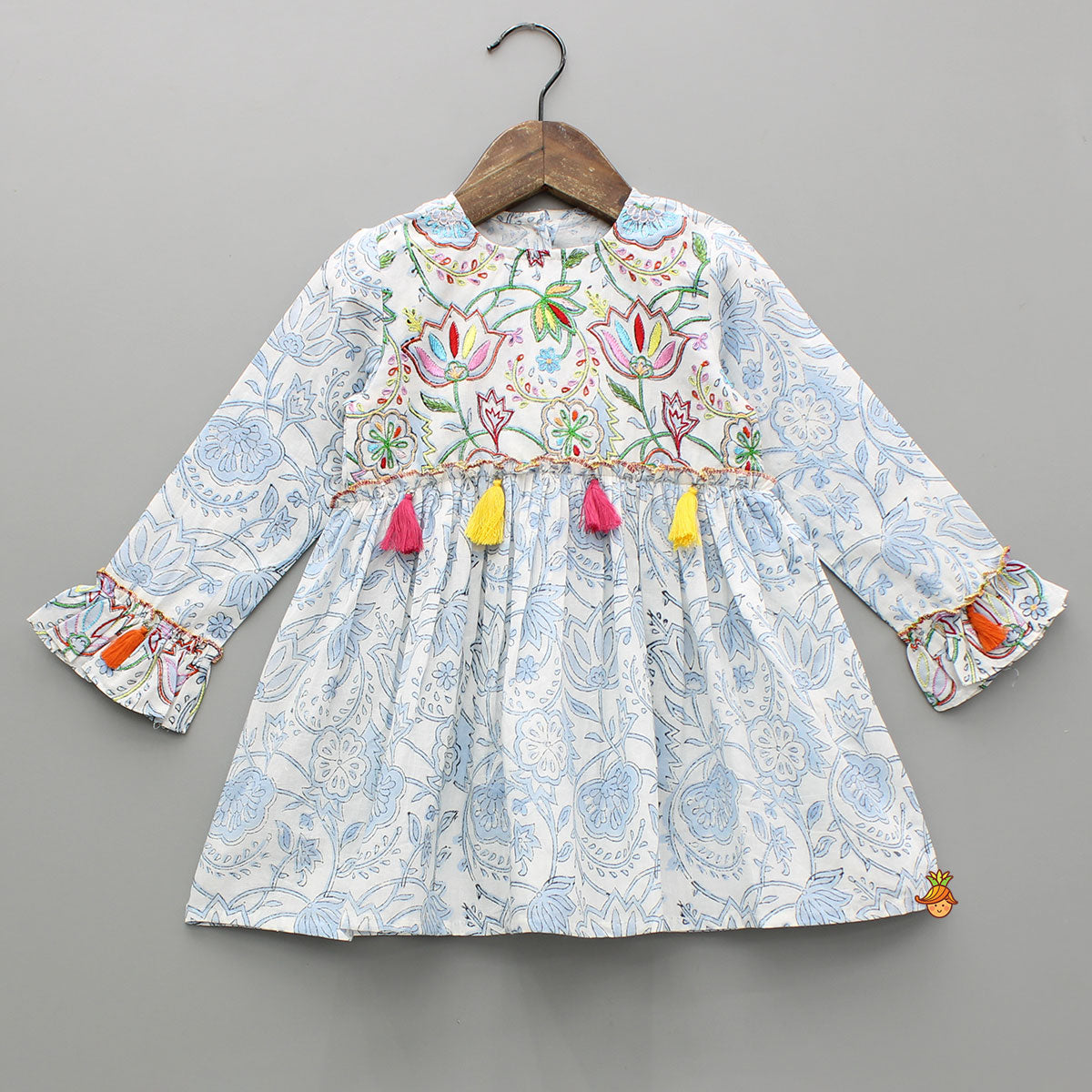 Pre Order: Floral Printed Dress With Bloomer And Headband