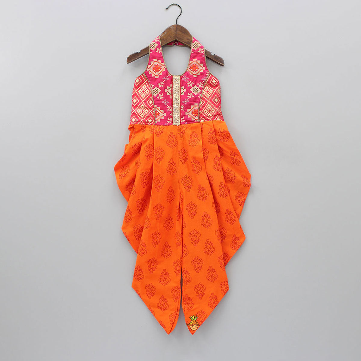 Halterneck Dhoti Style Printed Jumpsuit
