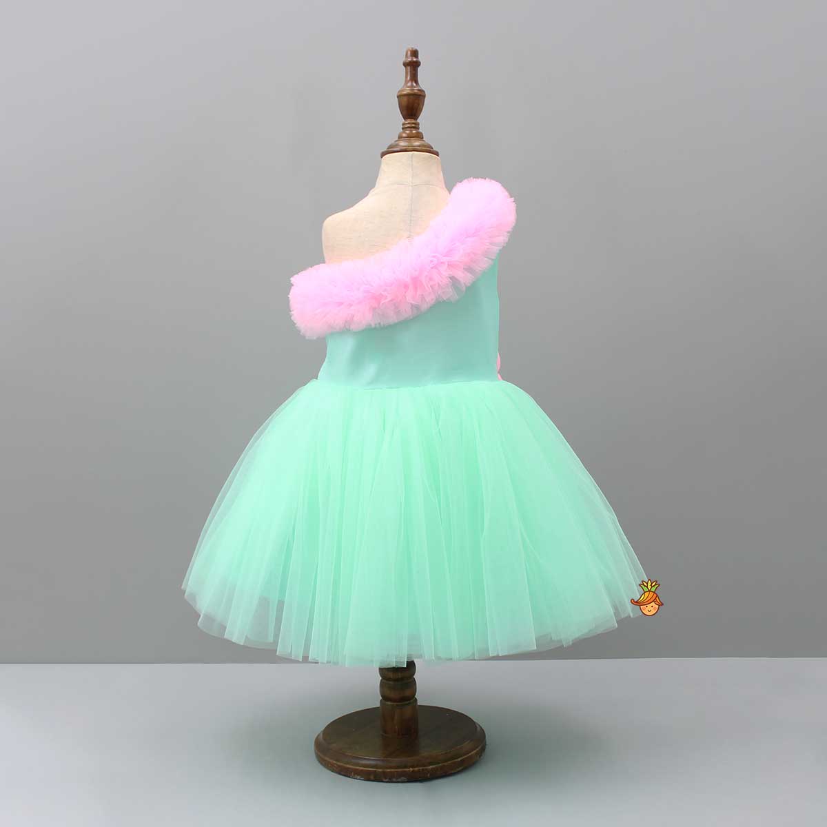 Ruffled One shoulder Frilly Dress With Hair Band