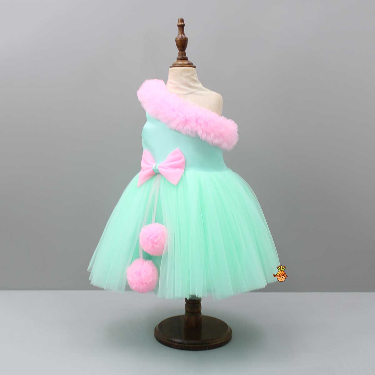 Ruffled One shoulder Frilly Dress With Hair Band