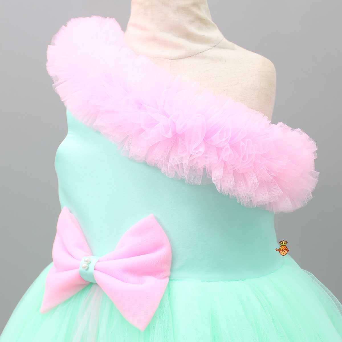 Ruffled One shoulder Frilly Dress With Hair Band