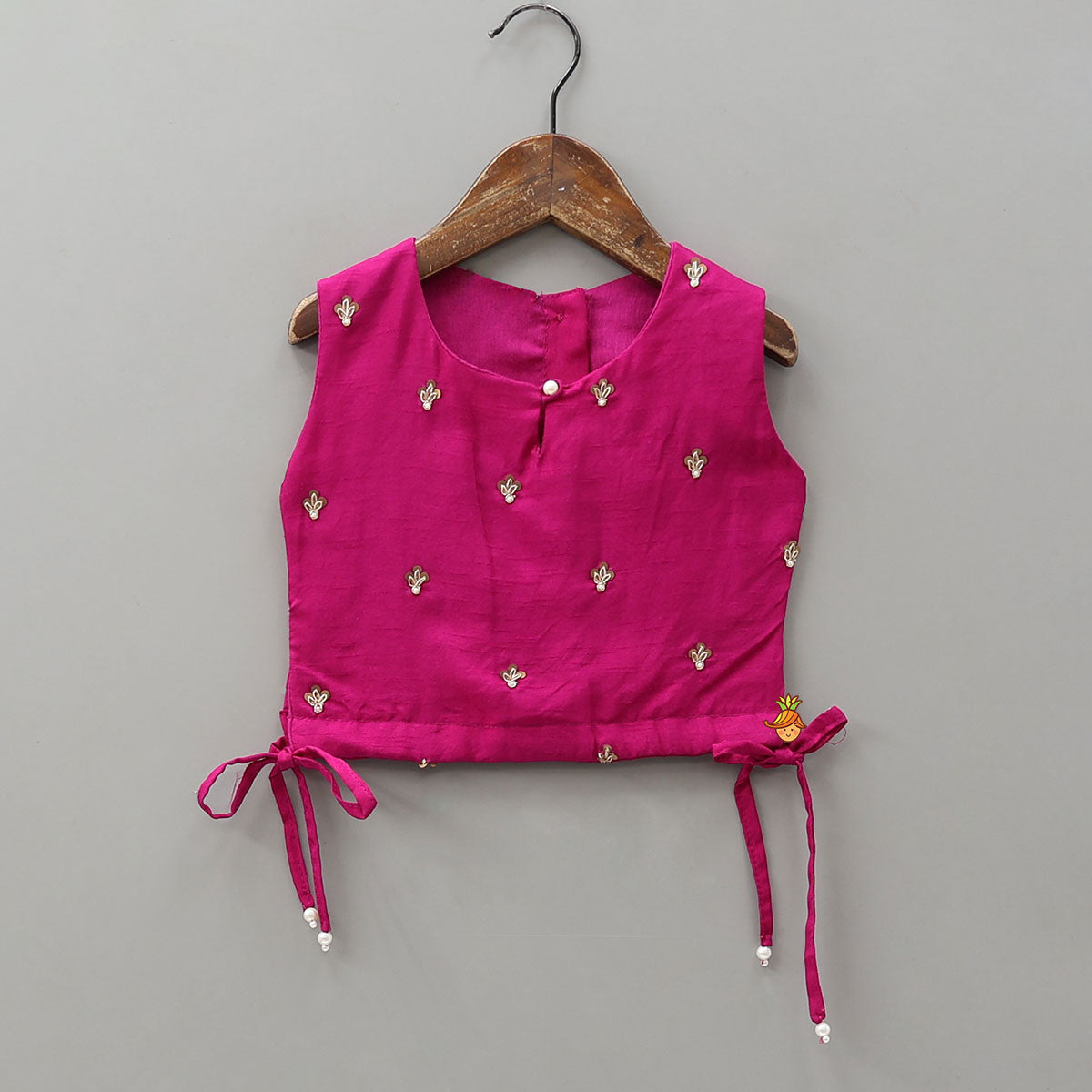 Pre Order: Sequin Work Top And Shibori Printed Lehenga