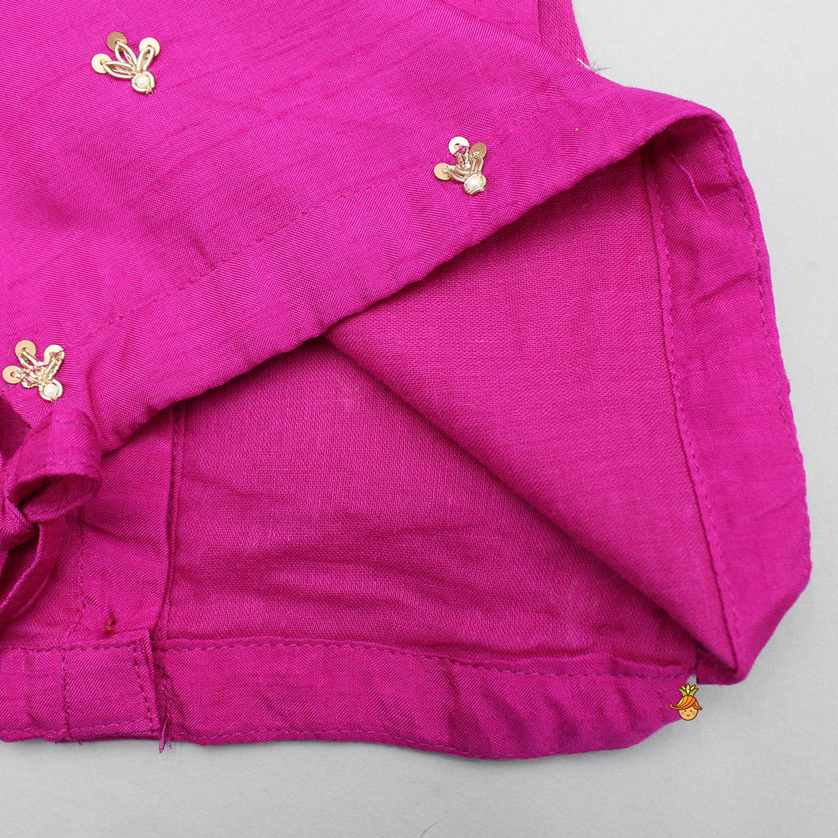 Pre Order: Sequin Work Top And Shibori Printed Lehenga