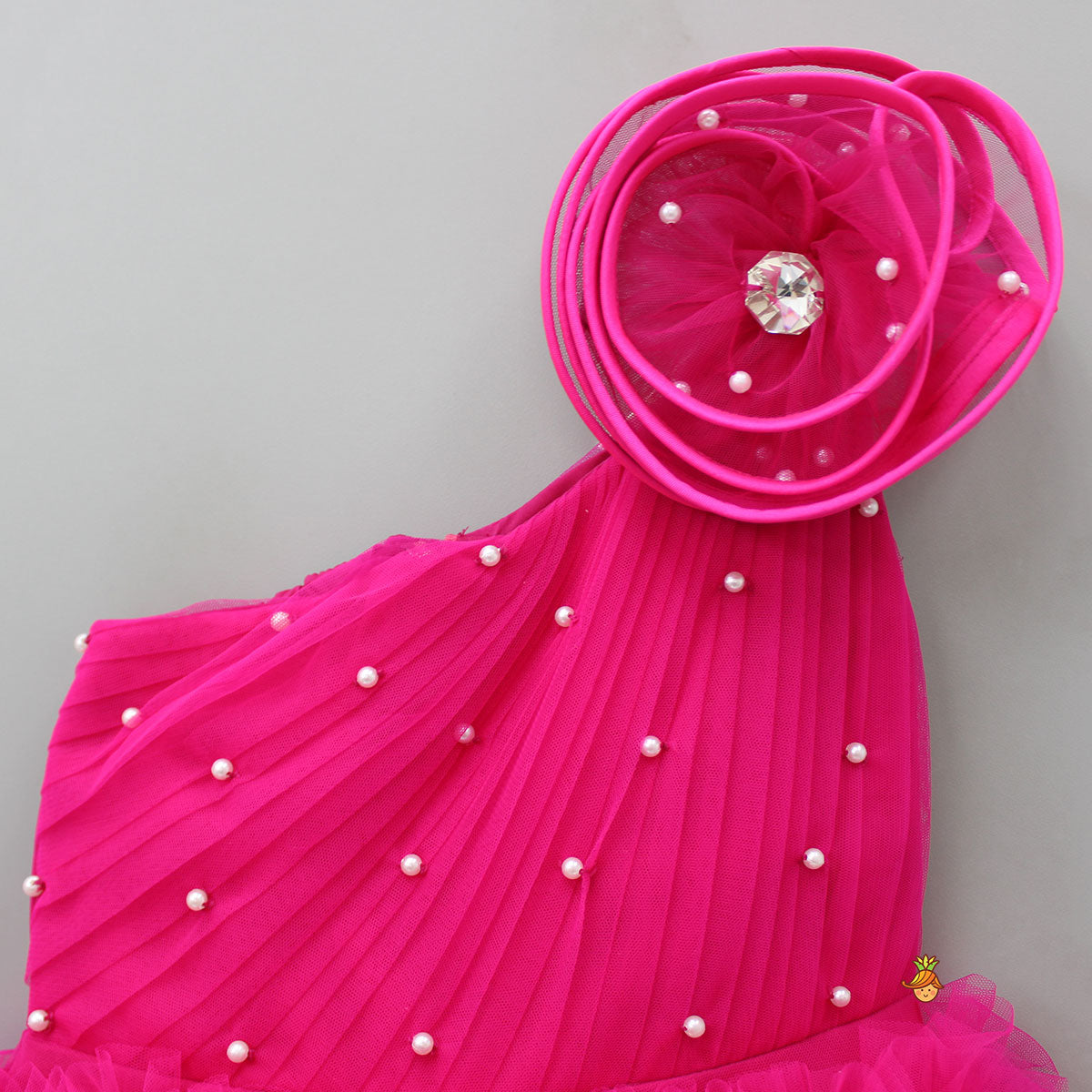 Swirly One Shoulder Frilled Gown