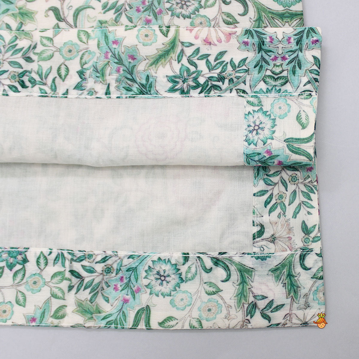 Pre Order: Green Velvet Jacket With Floral Printed Kurta And Churidar