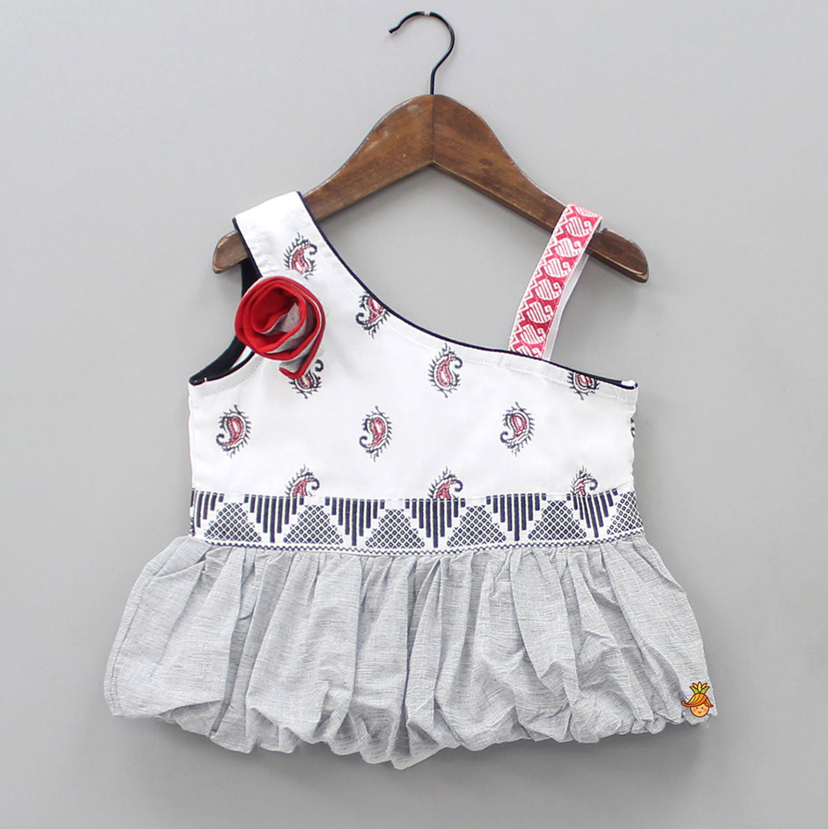 Cute One Shoulder Top With Printed Palazzo