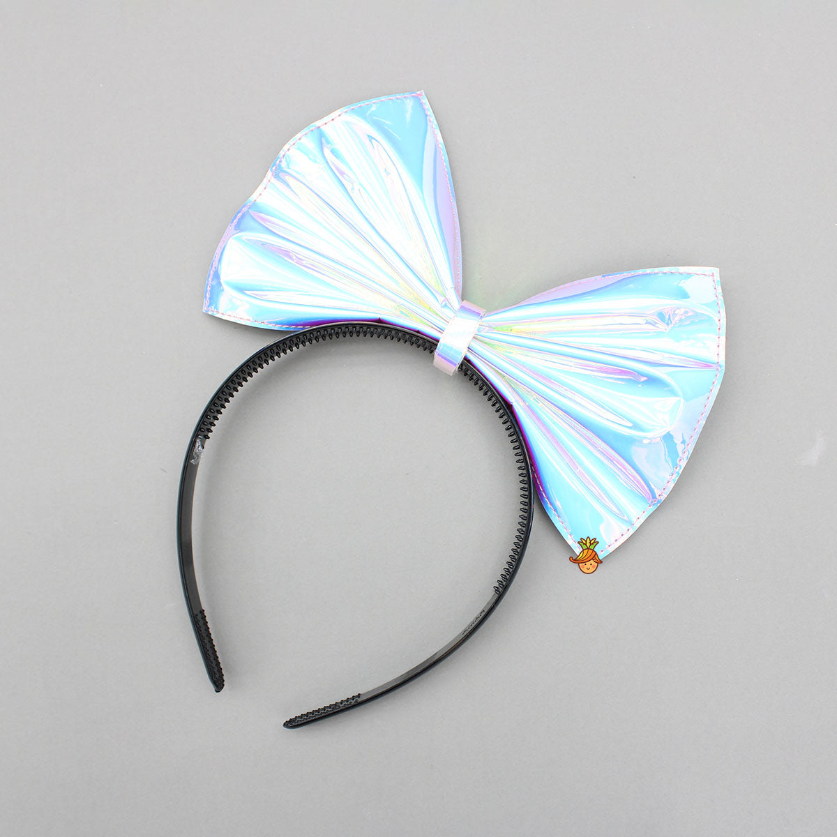 Pre Order: Black Holographic Ruffle Dress With Bow Hair band