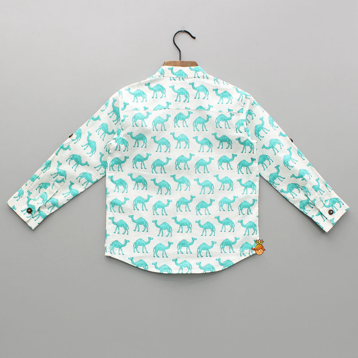 Pre Order: Blue Camel Printed Shirt