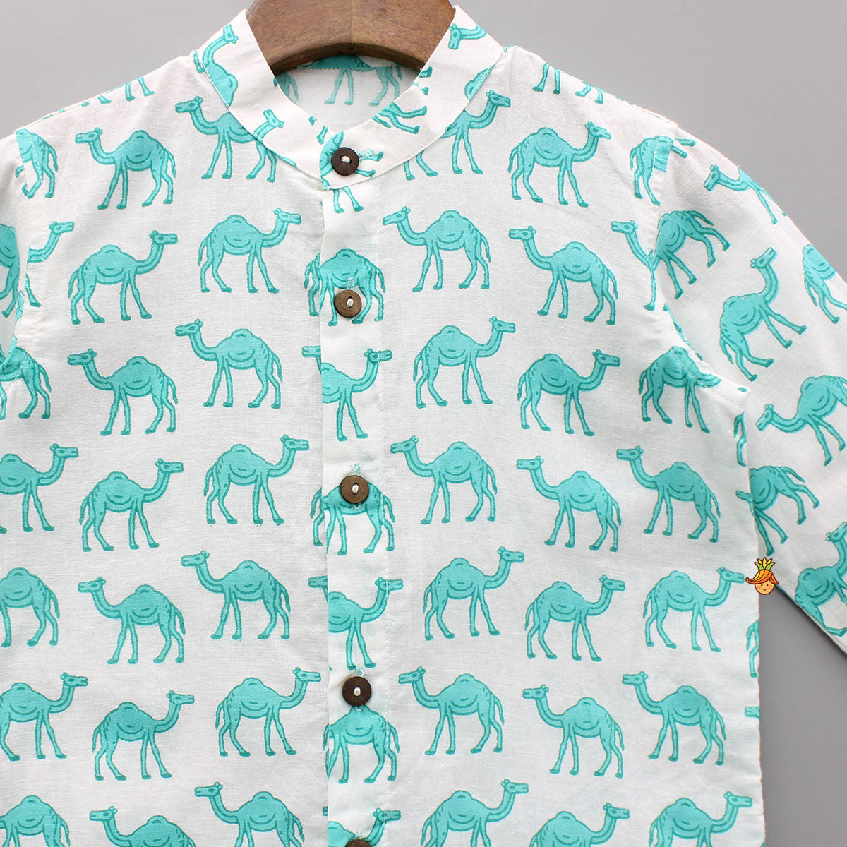 Pre Order: Blue Camel Printed Shirt
