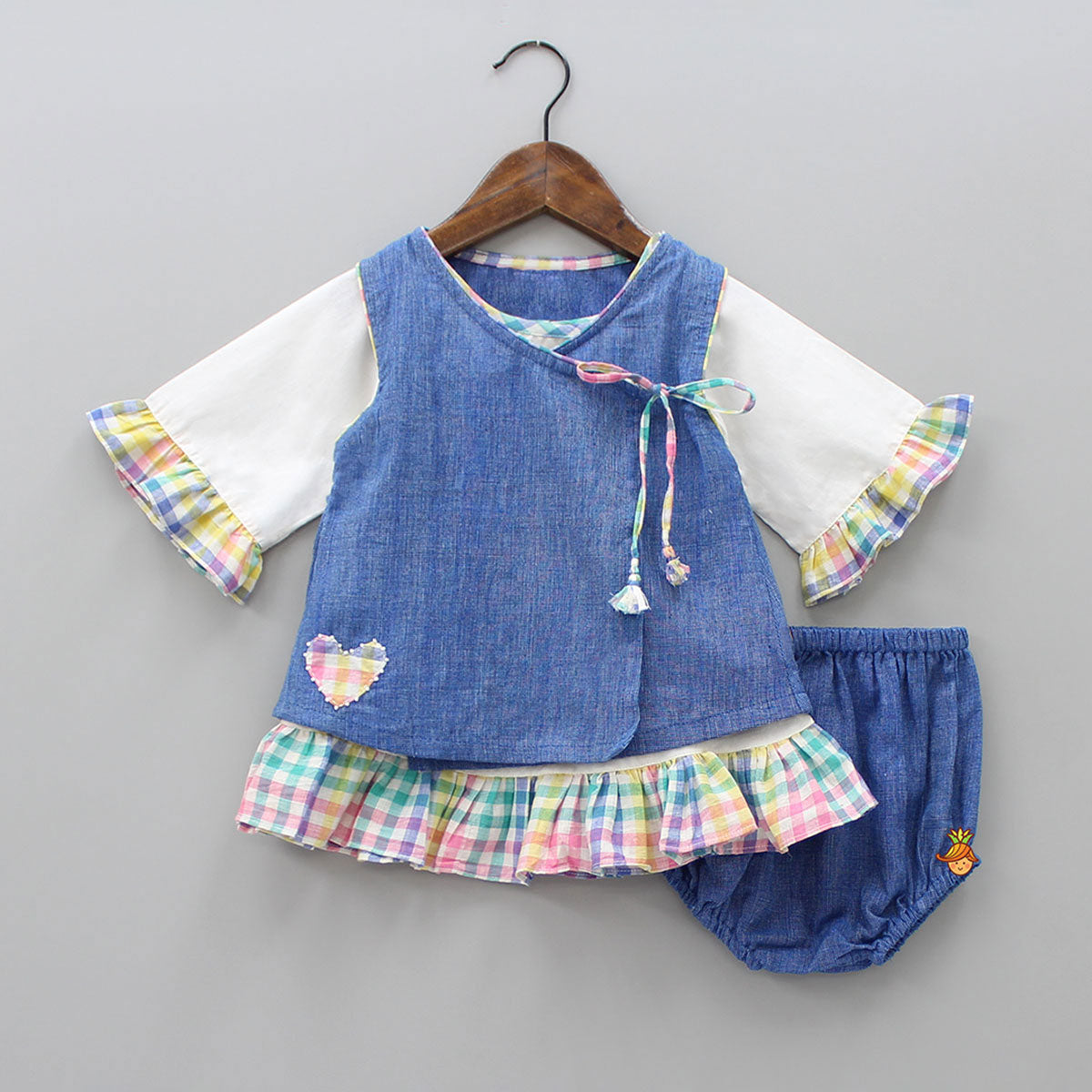 Pre Order: Dress With Angarkha Jacket And Bloomer