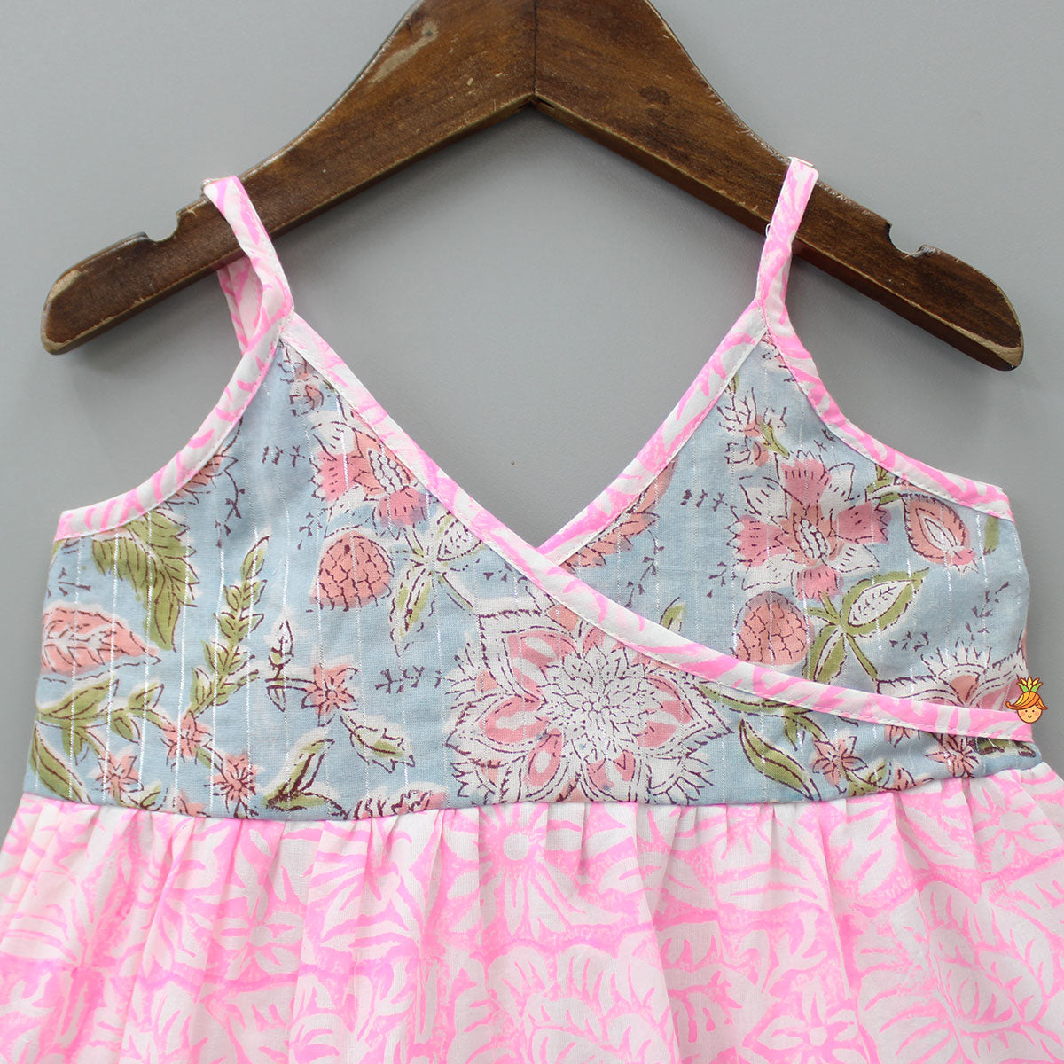 Pre Order: Block Floral Printed And Lurex Striped Tiered Dress