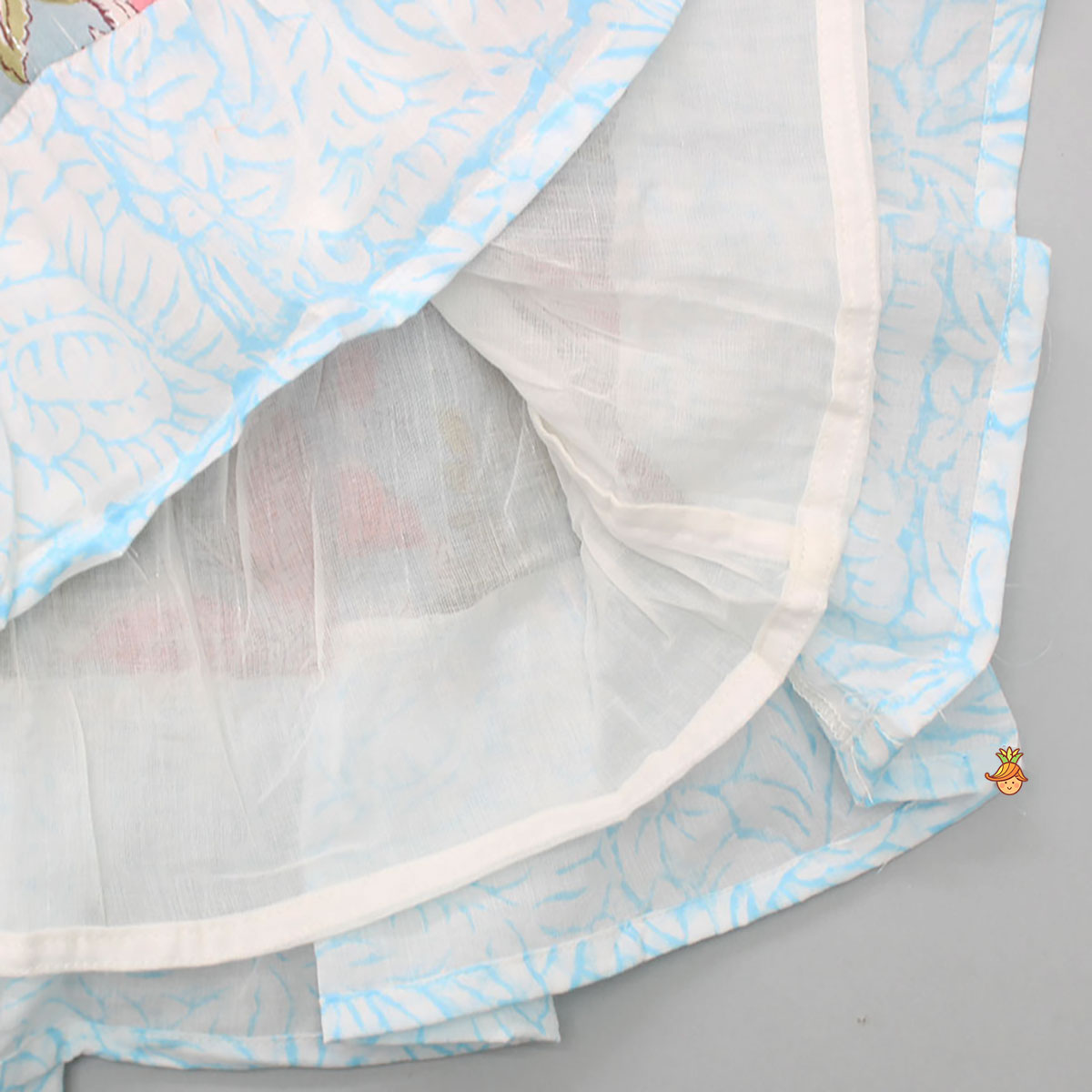 Pre Order: Block Floral Printed And Lurex Striped Tiered Dress