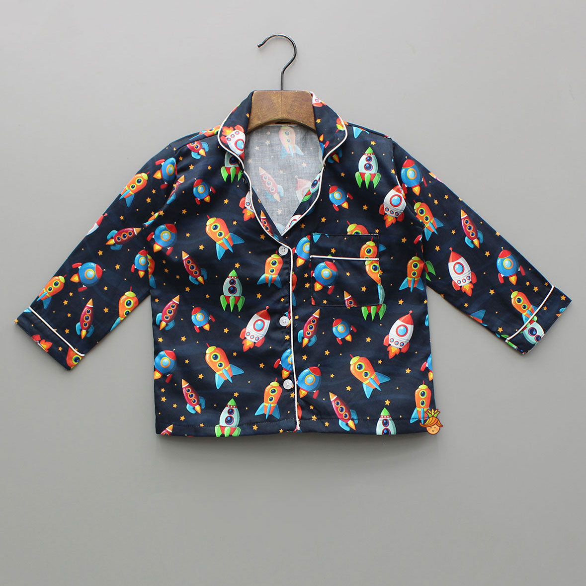 Pre Order: Rocket Ship Printed Sleepwear Set