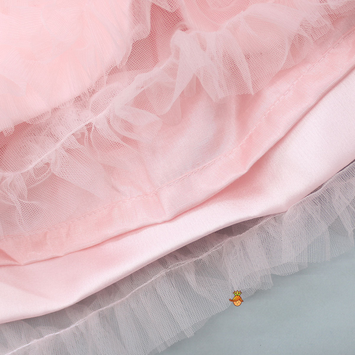 Pre Order: Pearls And Butterfly Embellished Ruffled Frilly High Low Dress