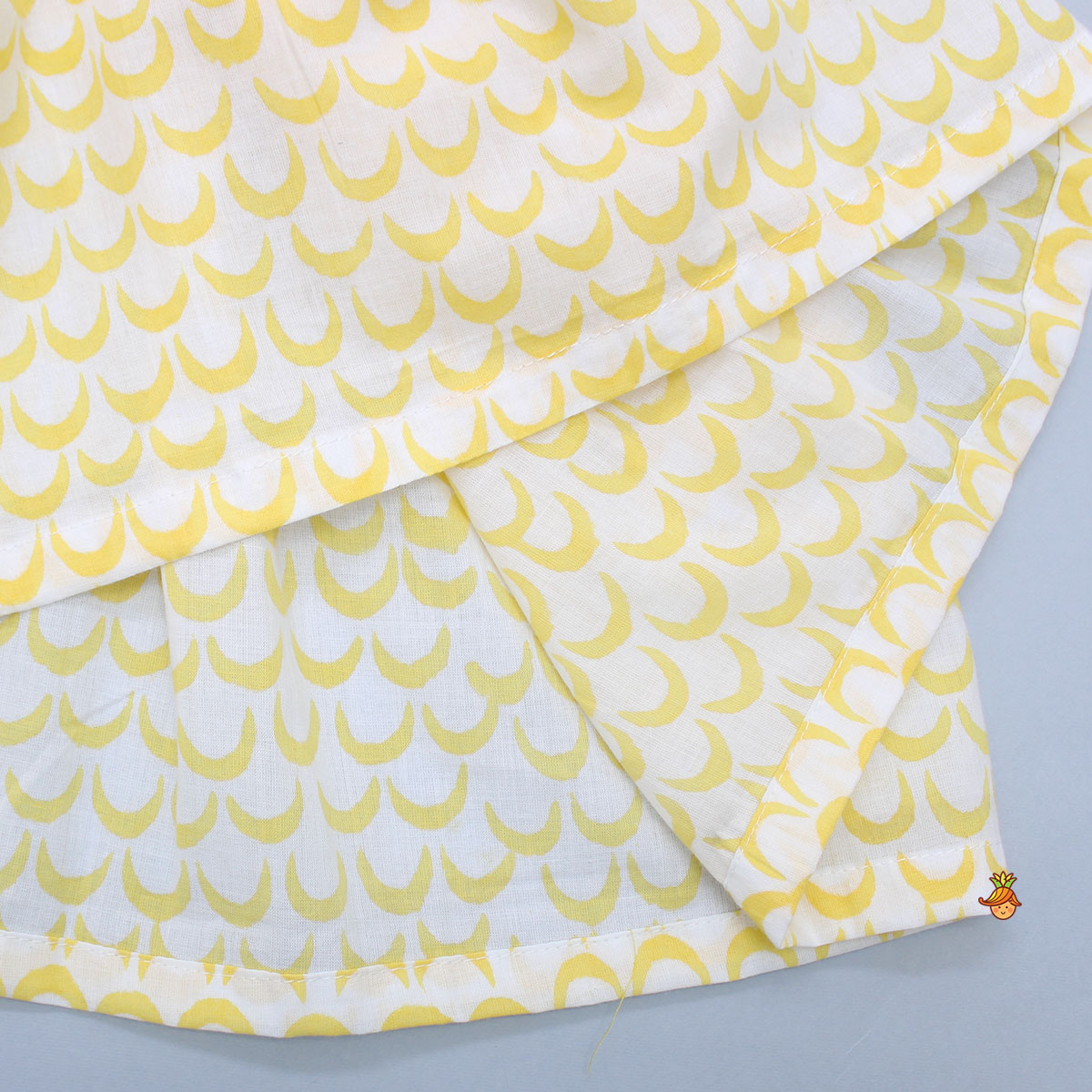 Pre Order: Moon Printed Yellow Top And Shorts