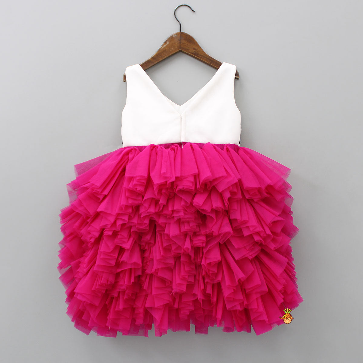 Pin Tuck Detailed Ruffle Frilly Party Scuba Dress