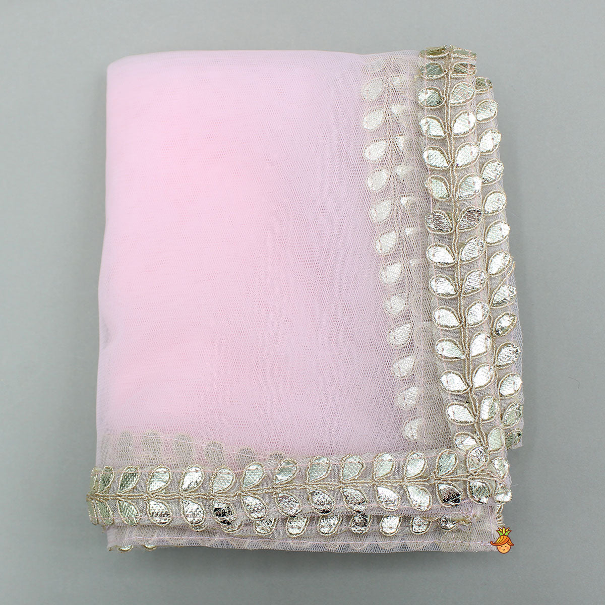 Pre Order: Chanderi Embroidered Kurti And Flared Palazzo With Light Pink Dupatta