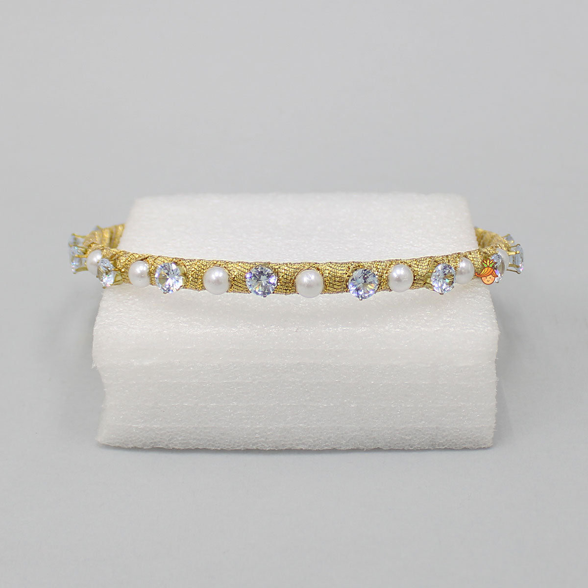 White Stones Adorned Pearly Hair Band