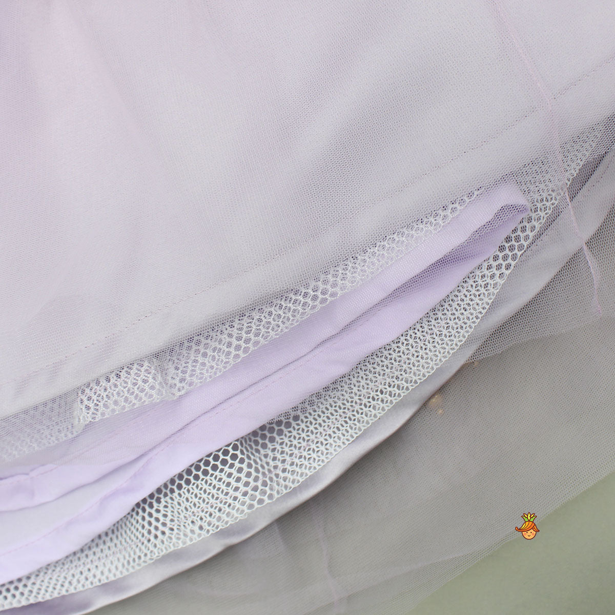 Pre Order: V Neck Sleeveless Lavender Top And Ruffle Frilly Lehenga