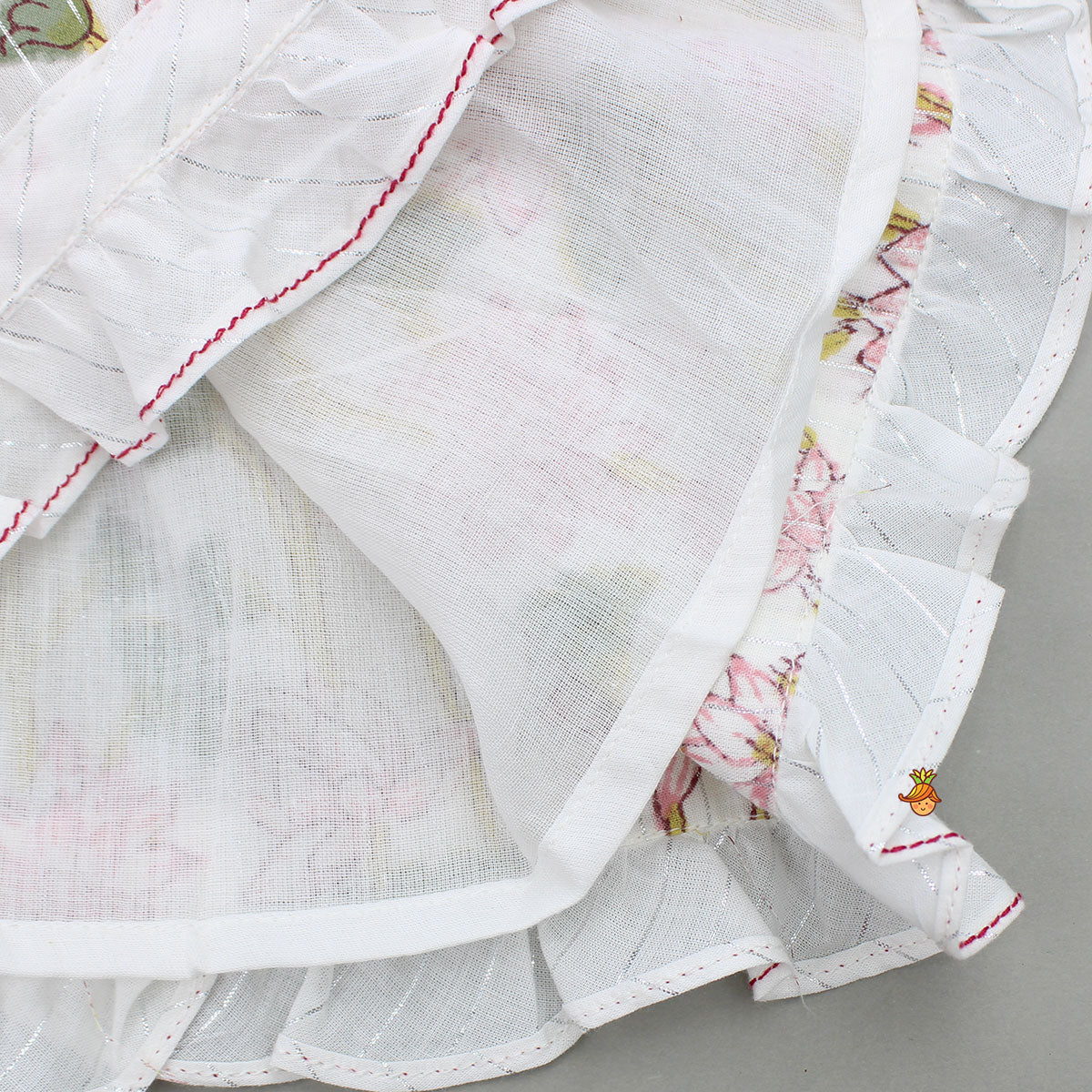Pre Order: Hand Block Floral Printed Tie Up Pink Angarkha Dress