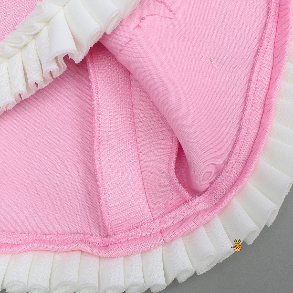 Pre Order: Cute Candy Embroidered Baby Pink Dress With Matching Hair Clip