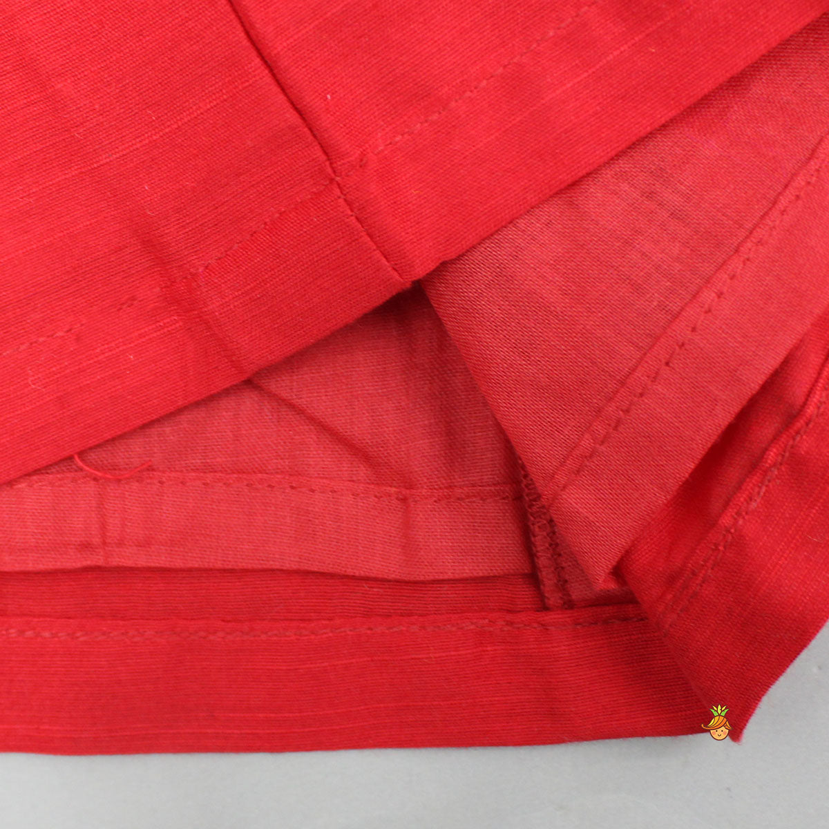Pre Order: Reindeer Embroidered Red Kurta And Pyjama With Shawl