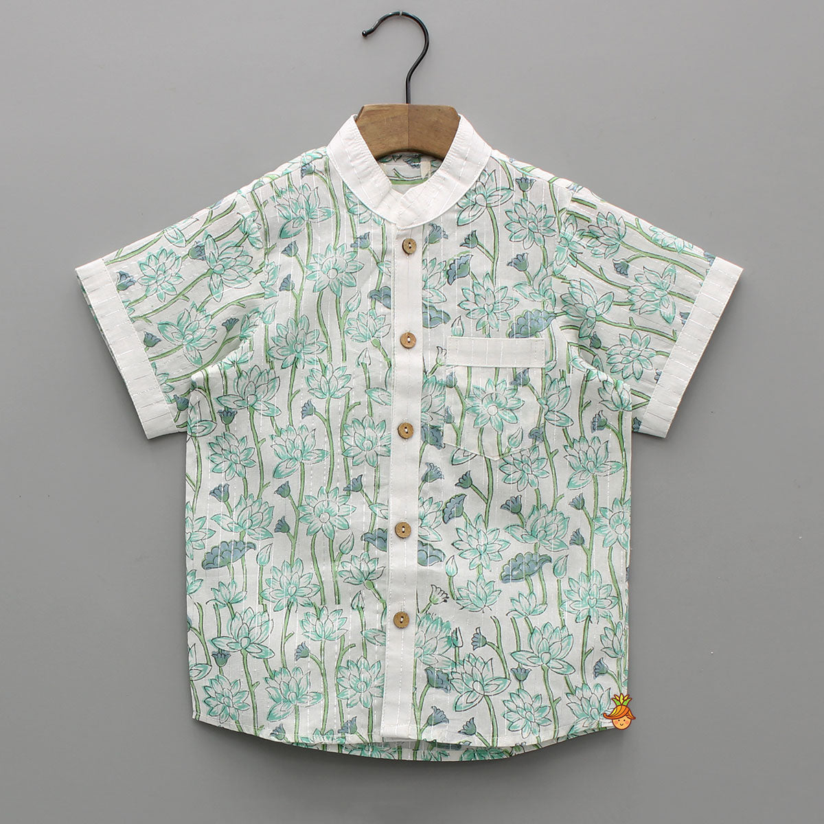 Pre Order: Lurex Striped Multicolour Shirt With Patch Pocket