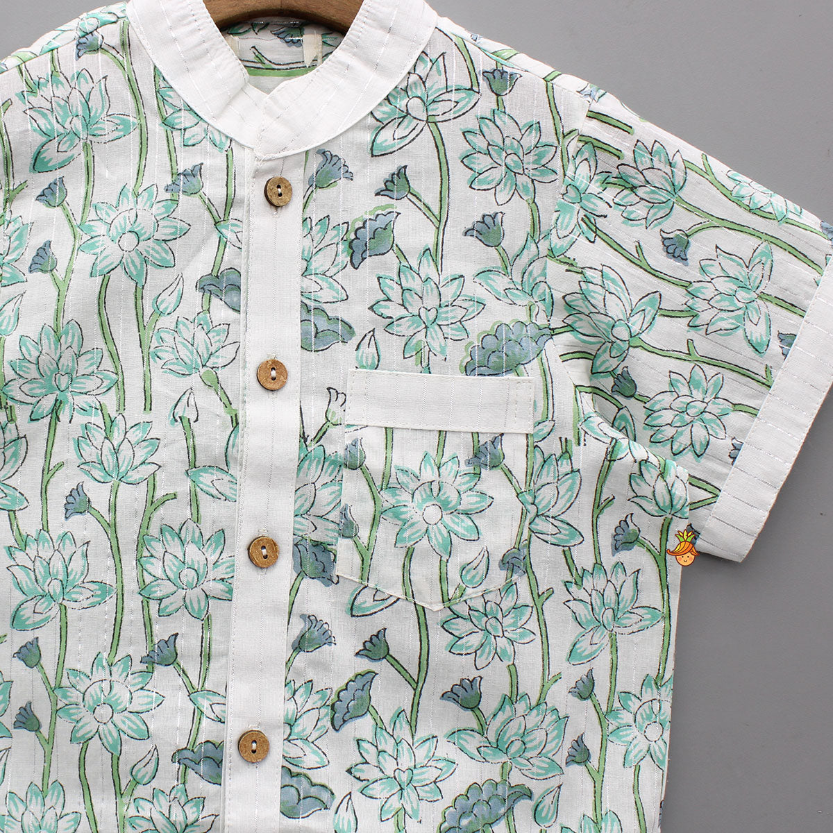 Pre Order: Lurex Striped Multicolour Shirt With Patch Pocket