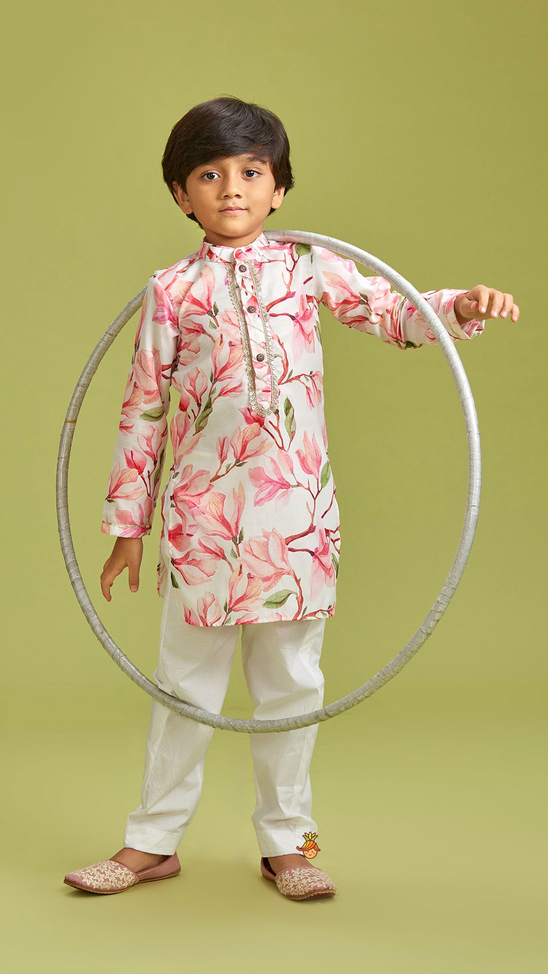 Pre Order: Floral Printed Multicolour Kurta And Pyjama