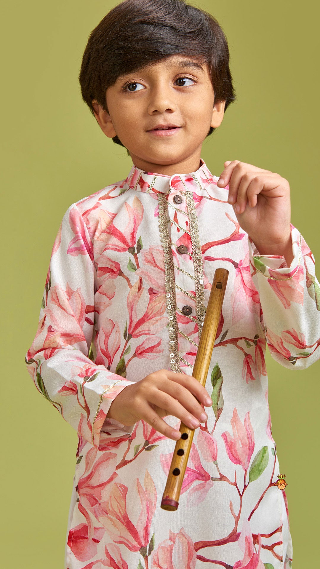 Pre Order: Floral Printed Multicolour Kurta And Pyjama