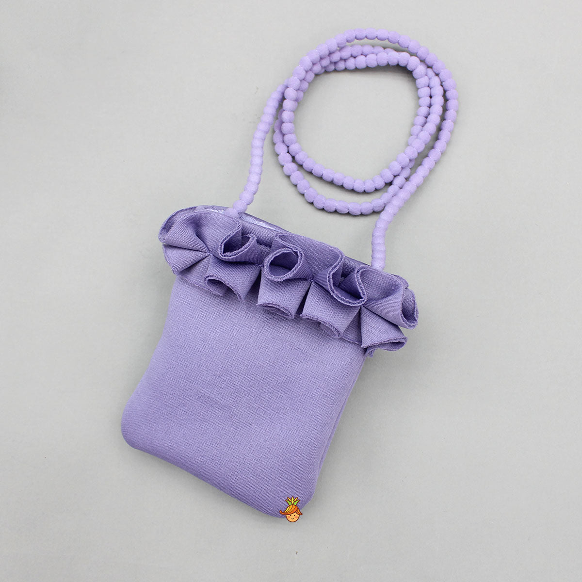 Pre Order: Elegant Lavender Ruffle Dress With Matching Sling Bag