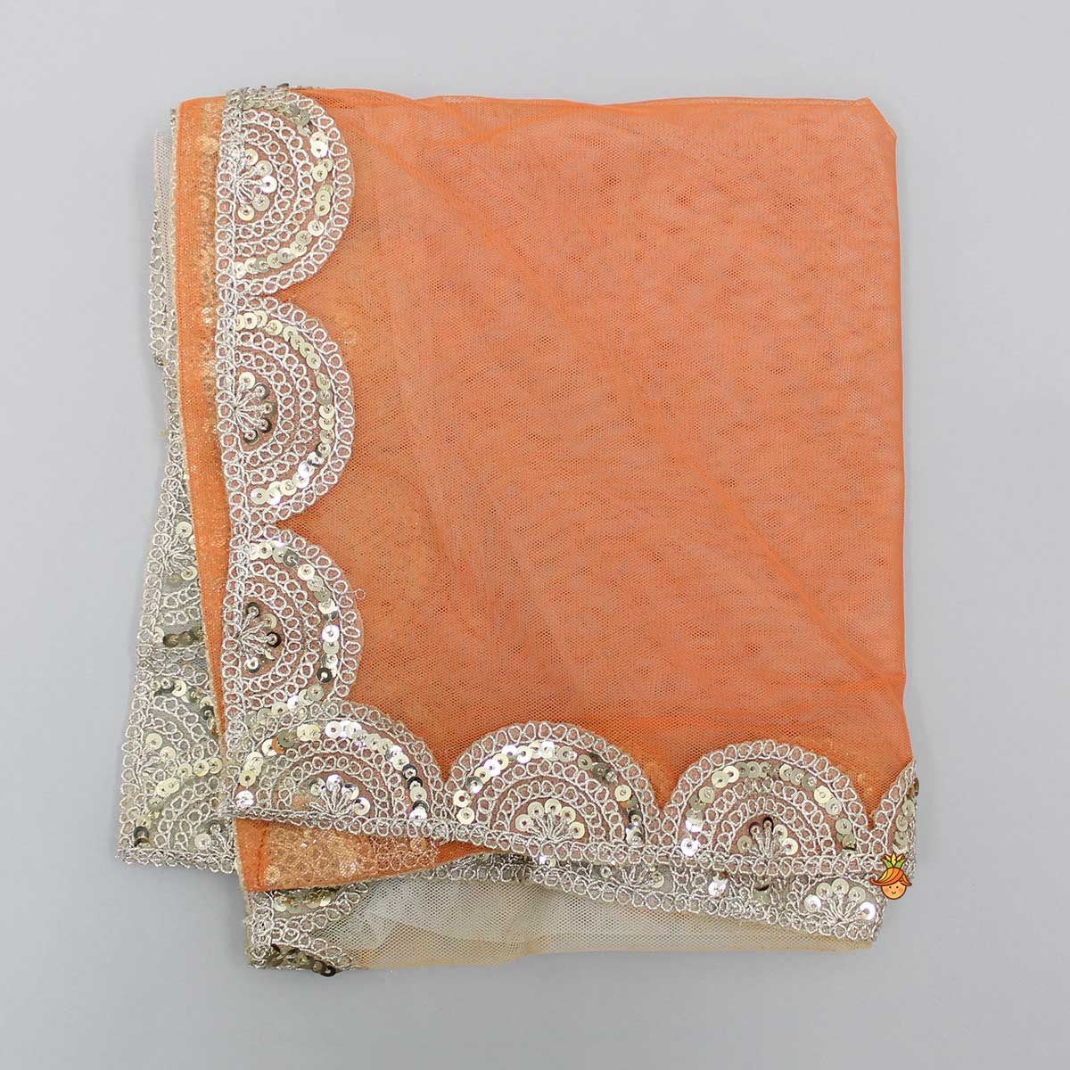 Pre Order: Sequins Floral Embroidered Blue Top And Ombre Lehenga With Matching Dupatta