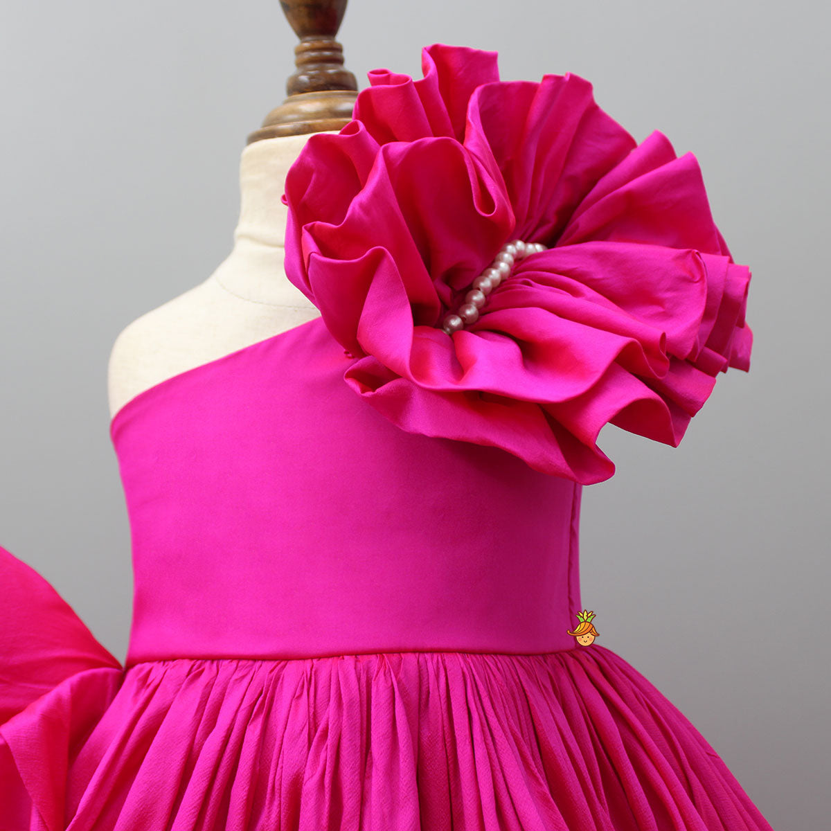 High Low Ruffles Enhanced Pink Gown