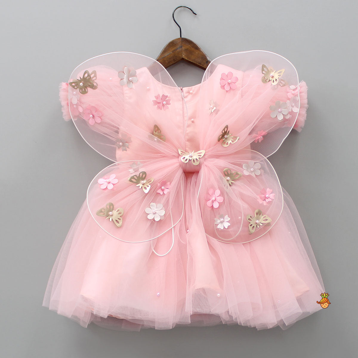 Pre Order: Flower Enhanced Butterfly Wings Dress With Head Band