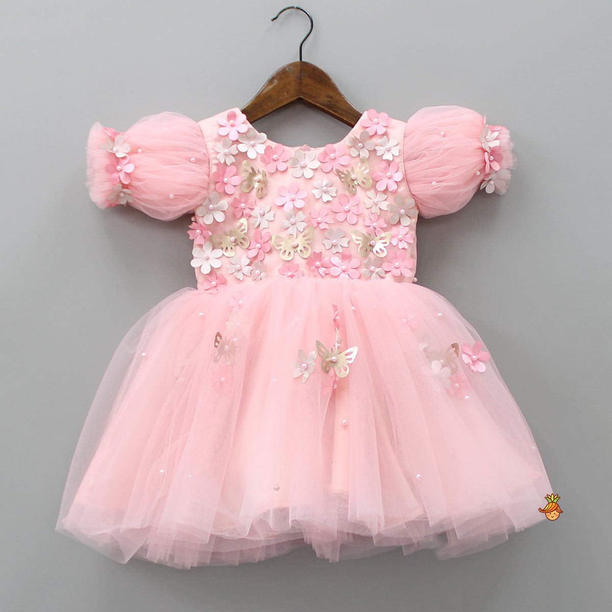 Pre Order: Flower Enhanced Butterfly Wings Dress With Head Band