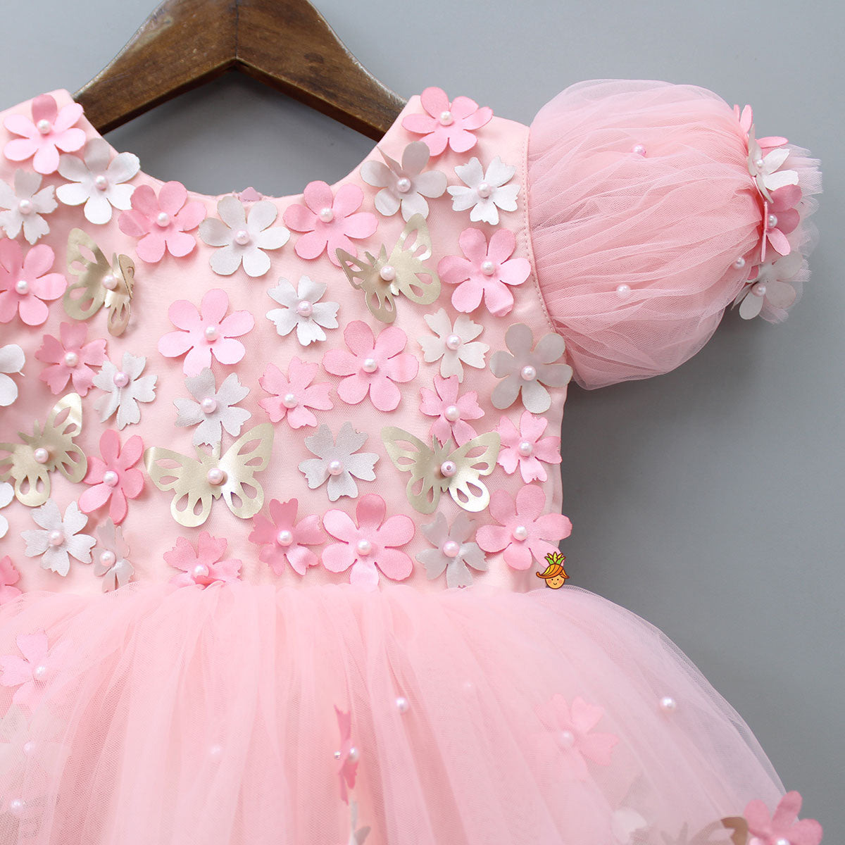 Pre Order: Flower Enhanced Butterfly Wings Dress With Head Band