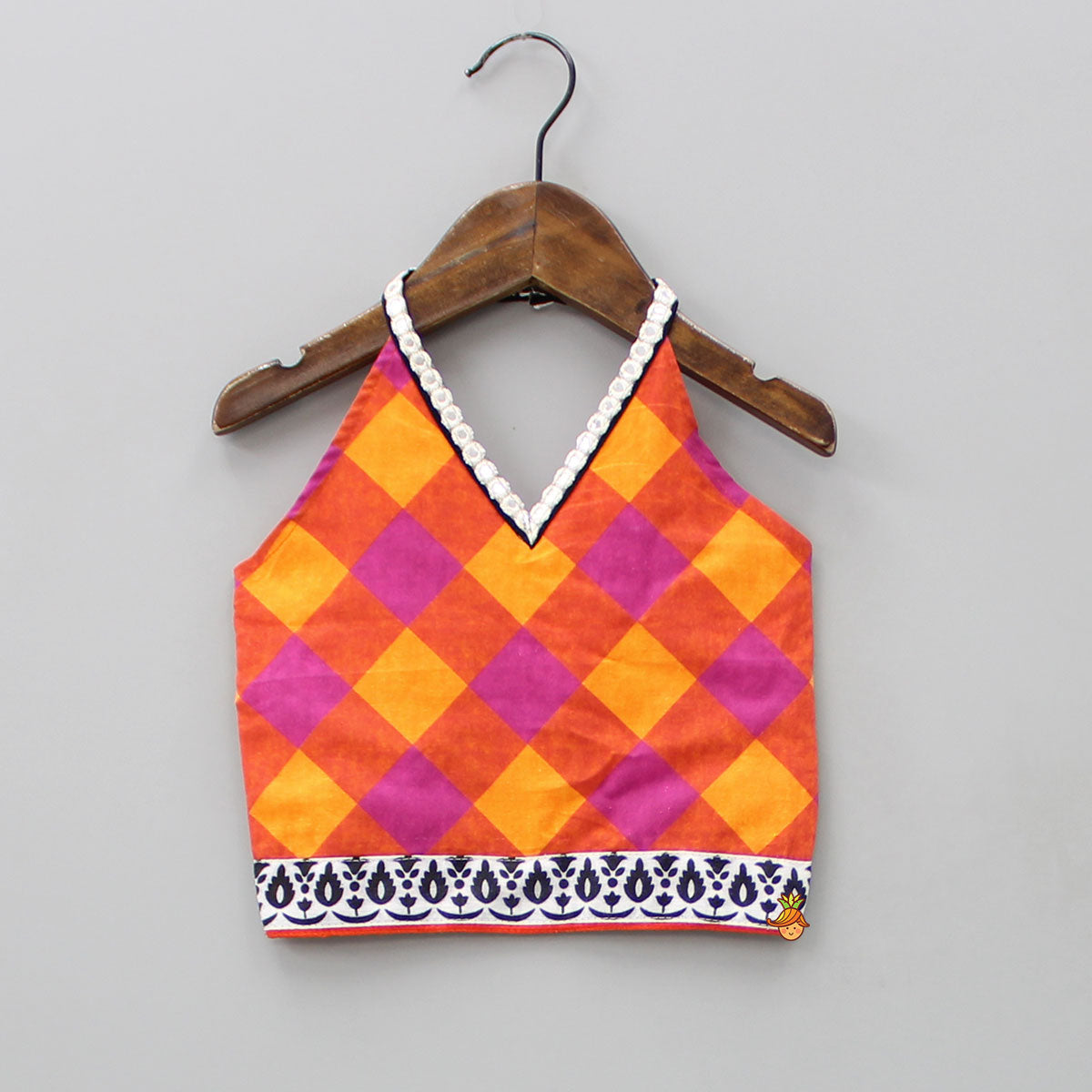 Printed Halter Neck Top With Pink Palazzo