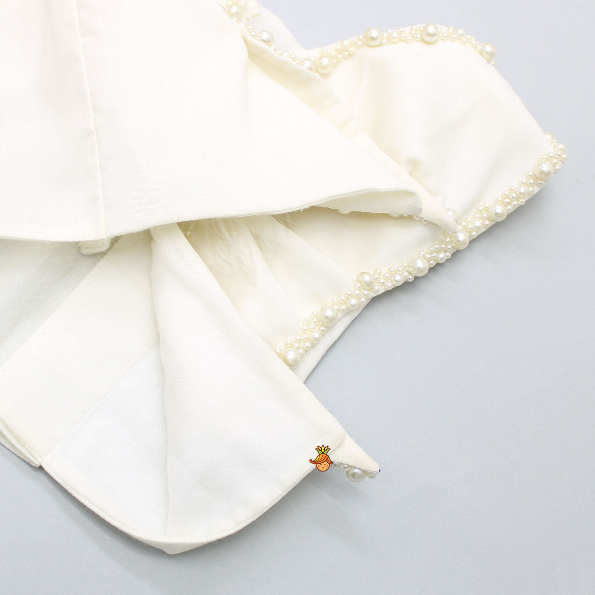 Pre Order: Elegant Pearl Embroidered Butterfly Top And Sequins Work Lehenga With Sling Bag