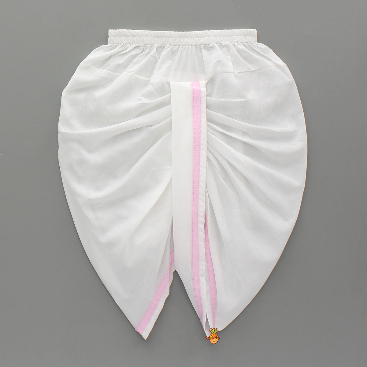 Lotus Patch Embroidered Pink Kurta And Dhoti