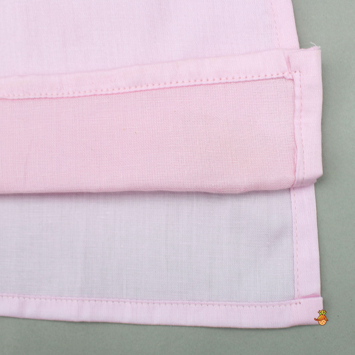 Lotus Patch Embroidered Pink Kurta And Dhoti