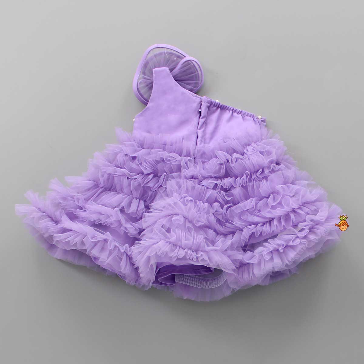 Swirl Enhanced One Shoulder Lavender Dress