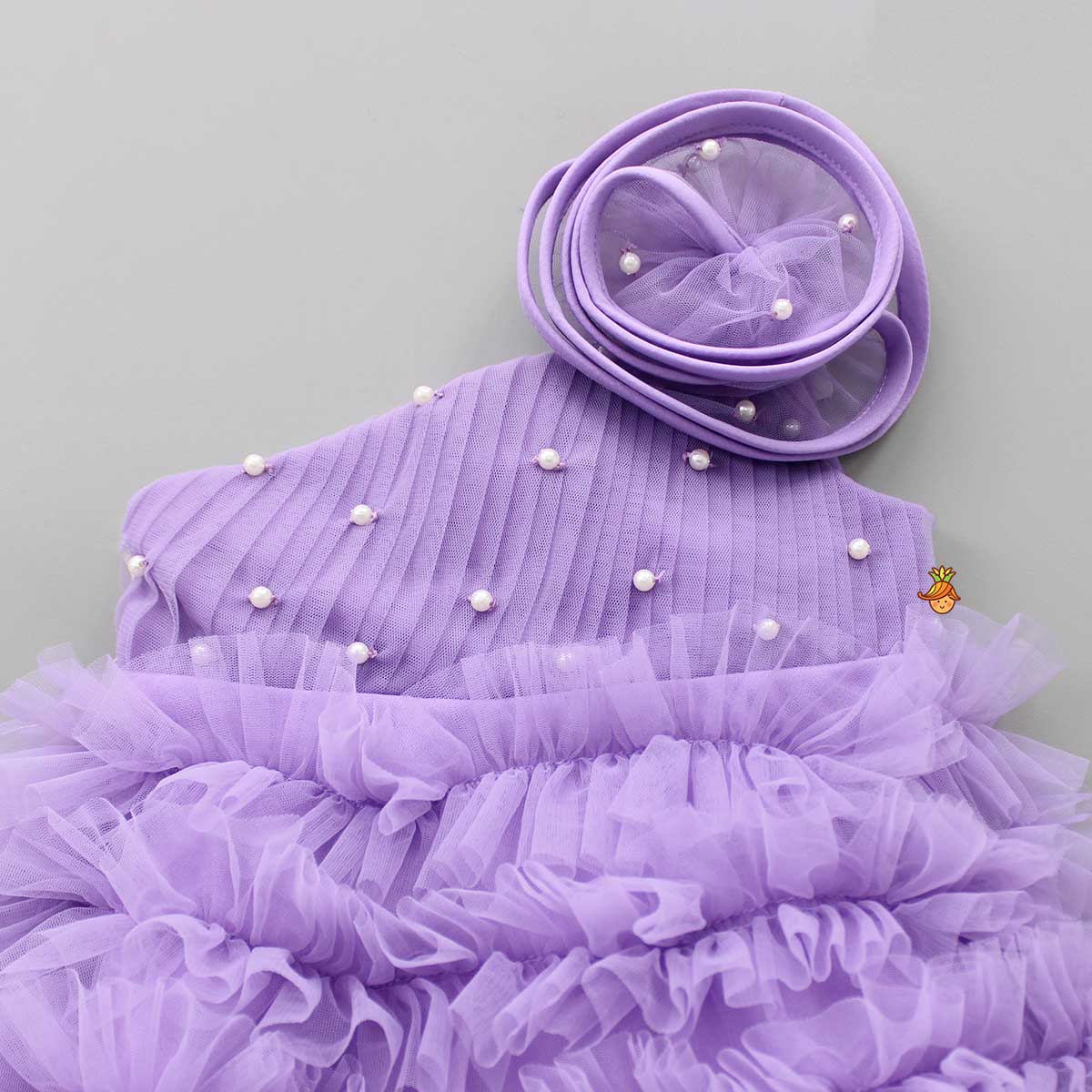 Swirl Enhanced One Shoulder Lavender Dress