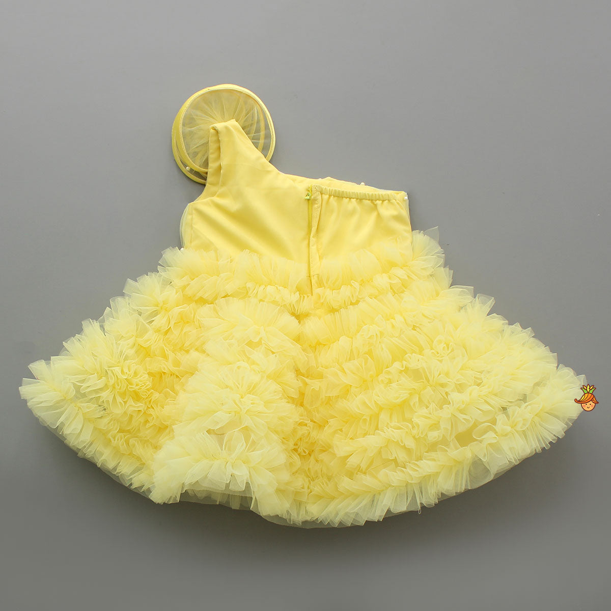 Swirl Enhanced One Shoulder Yellow Dress